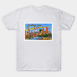 Greetings from Lowell, Massachusetts - Vintage Large Letter Postcard T-Shirt